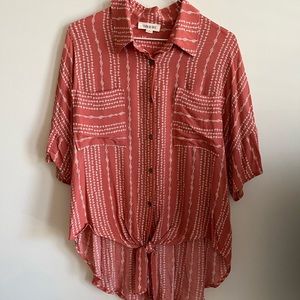 Fashion on Earth tie front button down